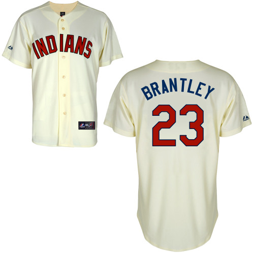 Michael Brantley #23 Youth Baseball Jersey-Cleveland Indians Authentic Alternate 2 White Cool Base MLB Jersey